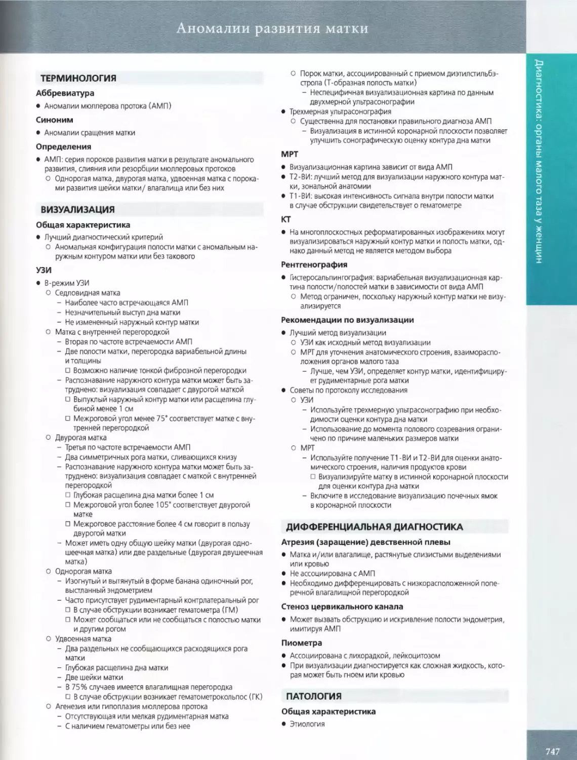 Аномалии развития матки
ТЕРМИНОЛОГИЯ
ВИЗУАЛИЗАЦИЯ
ПАТОЛОГИЯ