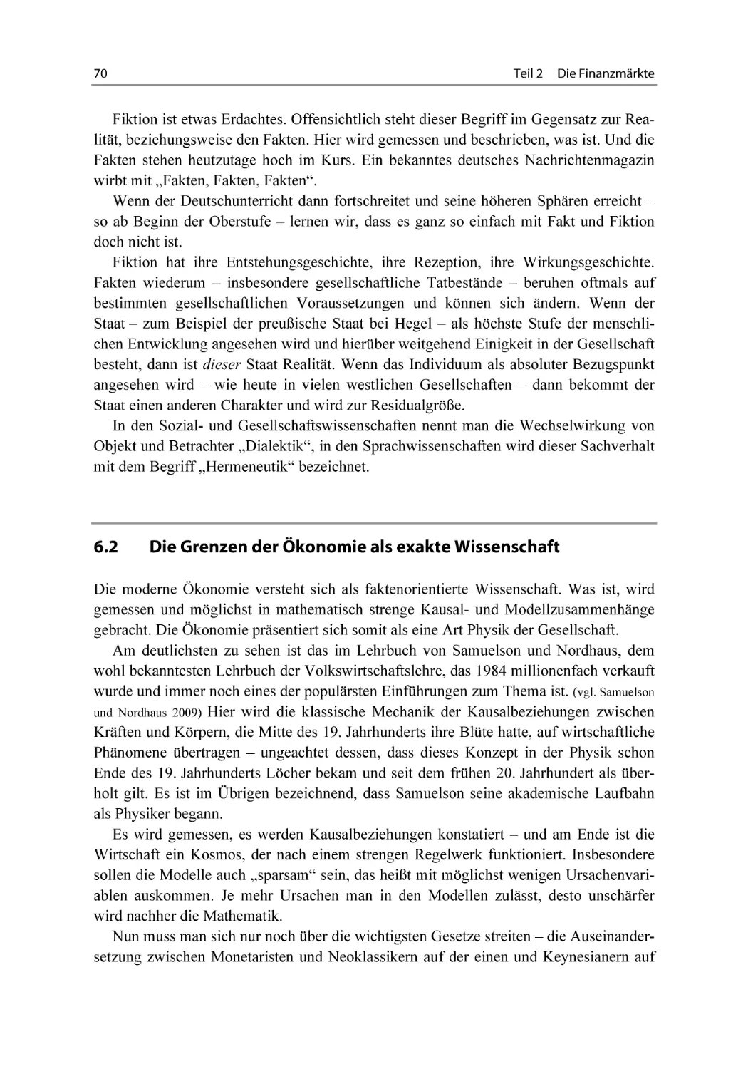 6.2 Die Grenzen der Ökonomie als exakte Wissenschaft