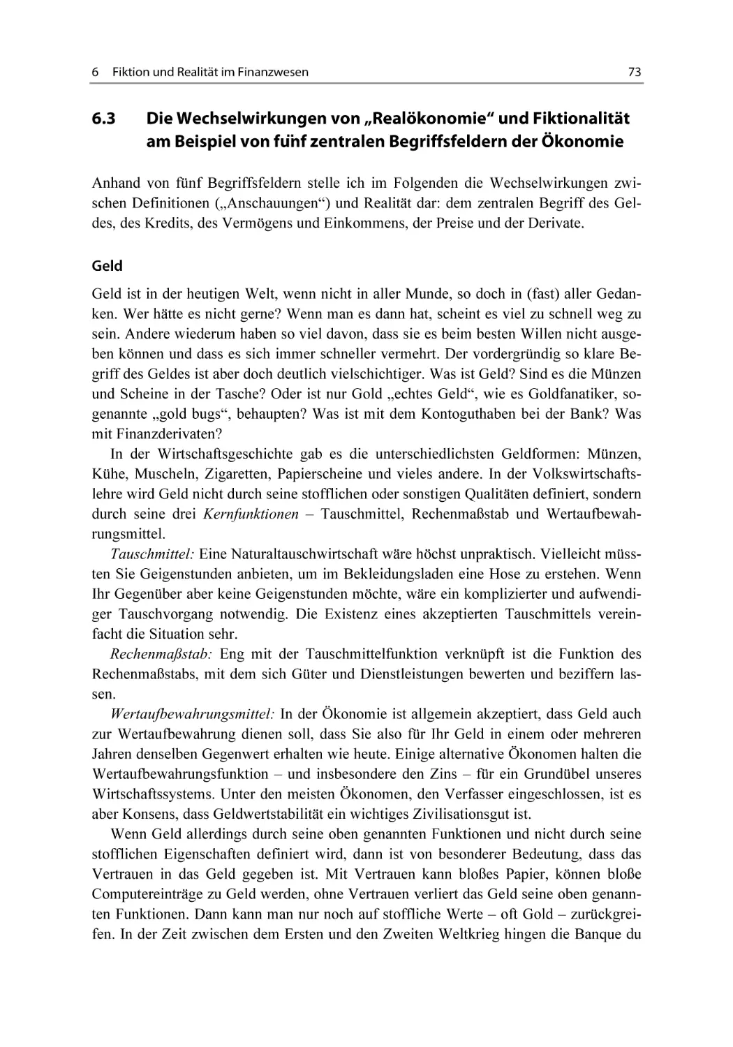 6.3 Die Wechselwirkungen von „Realökonomie“ und Fiktionalität am Beispiel von fünf zentralen Begriffsfeldern der Ökonomie