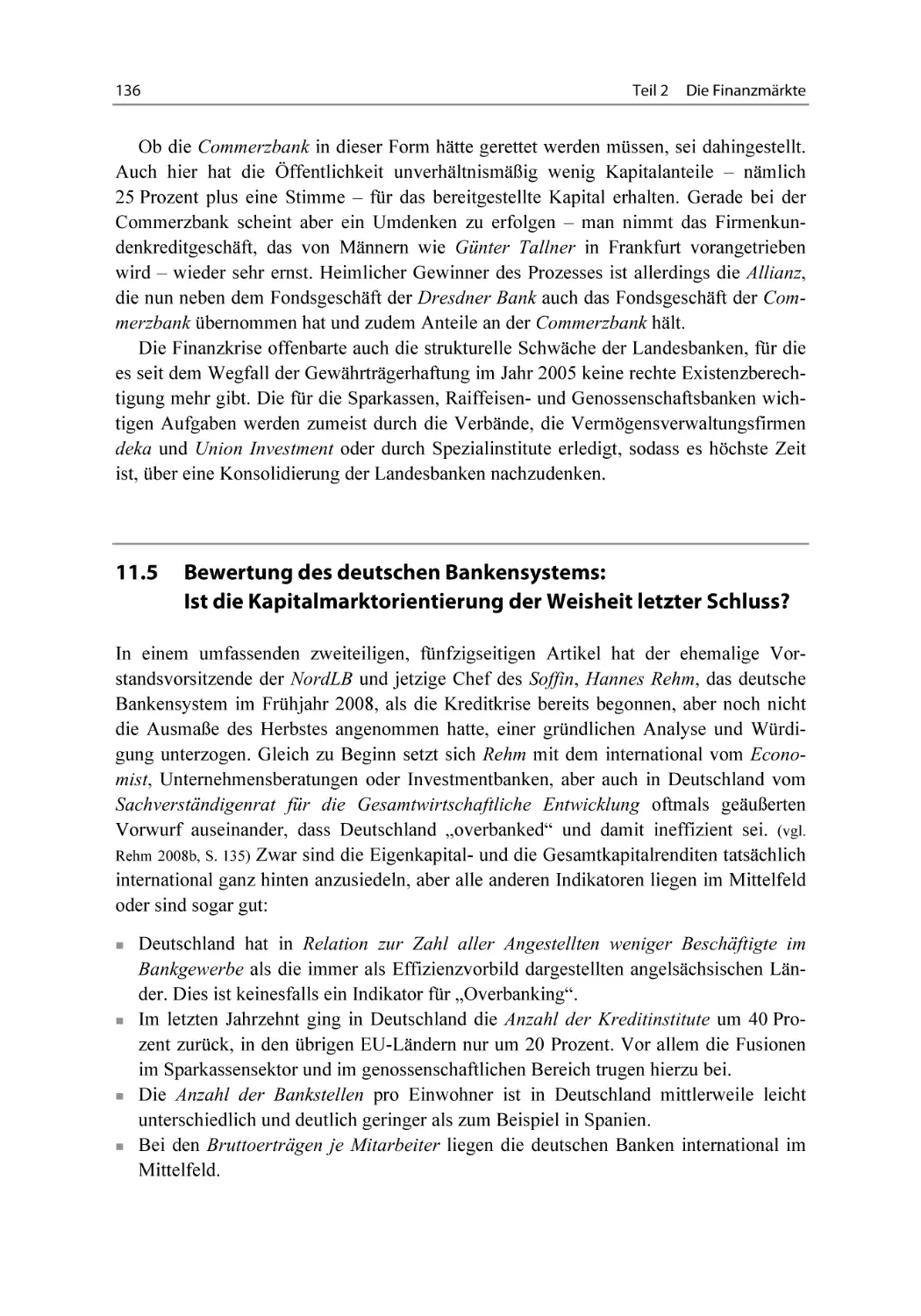 11.5 Bewertung des deutschen Bankensystems