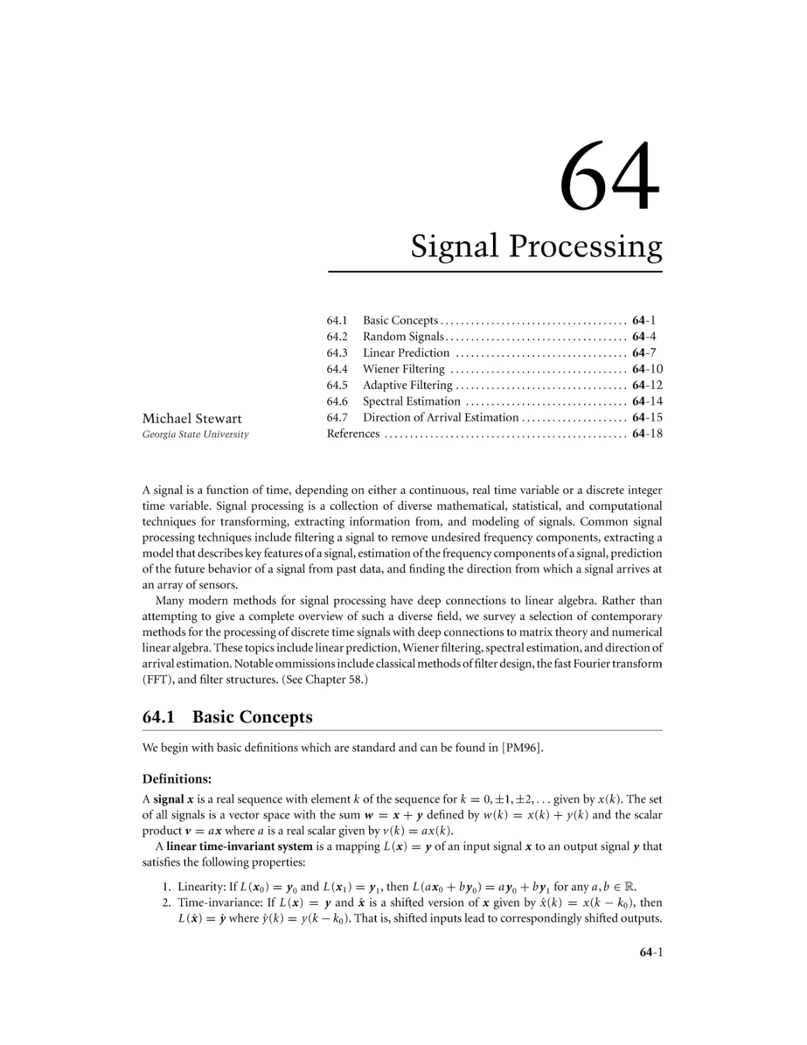 Chapte 64. Signal Processing