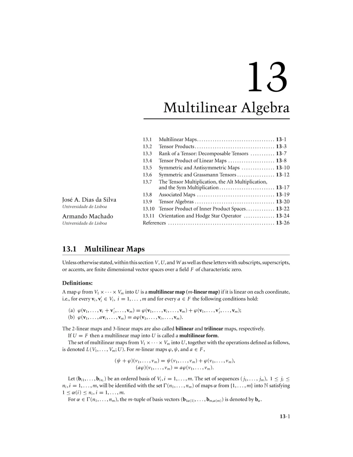 Chapter 13. Multilinear Algebra