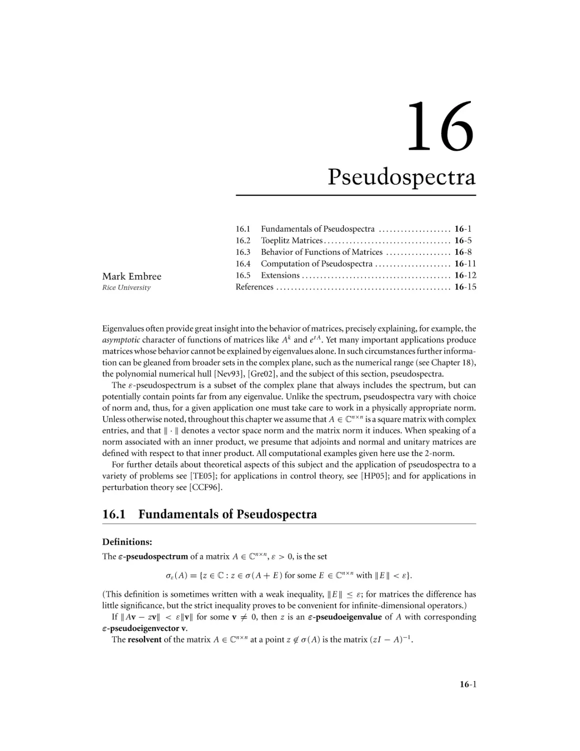 Chapter 16. Pseudospectra