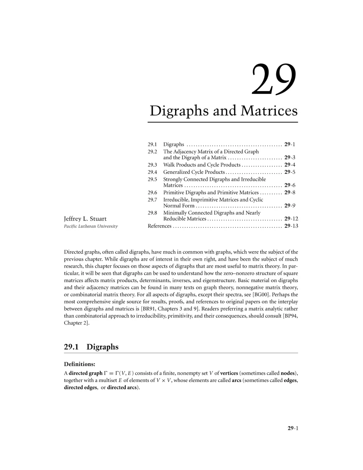 Chapter 29. Digraphs and Matrices