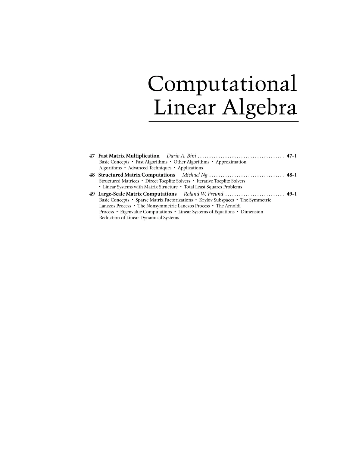 Computational Linear Algebra