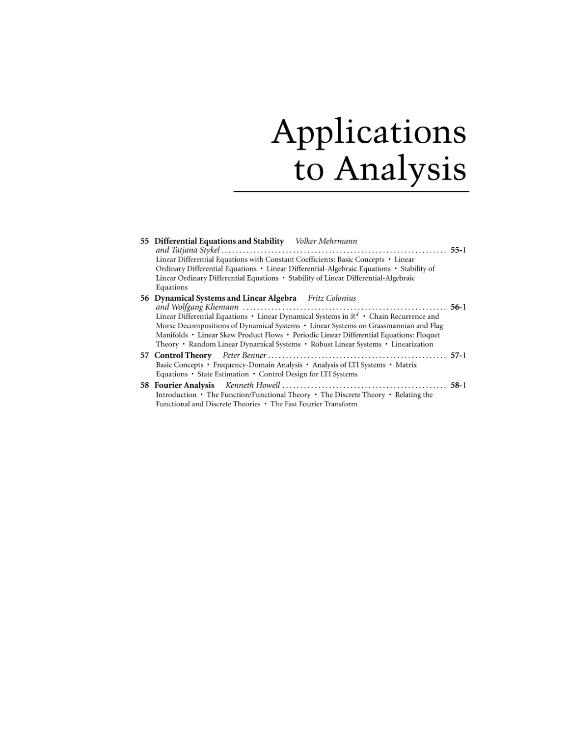Applications to Analysis