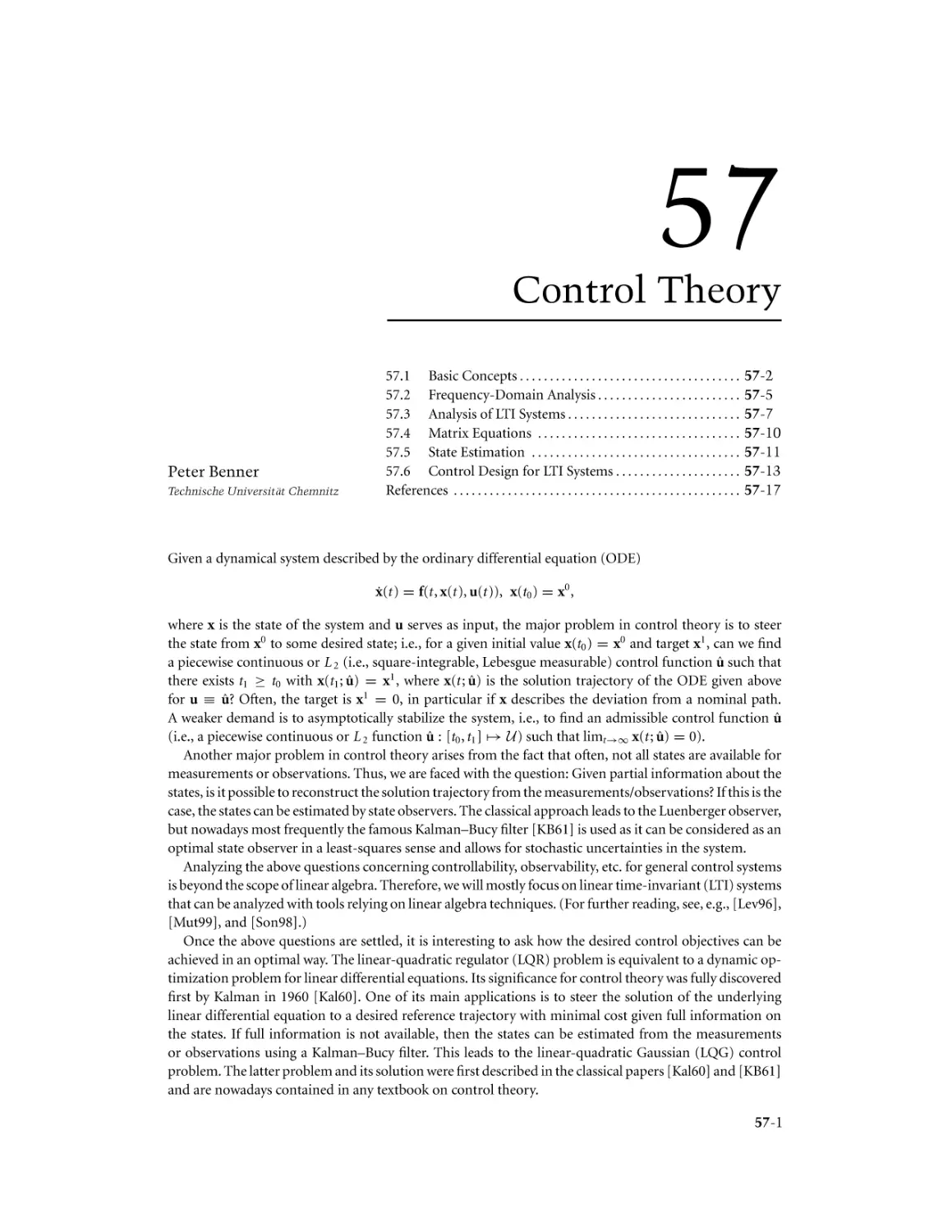 Chapter 57. Control Theory