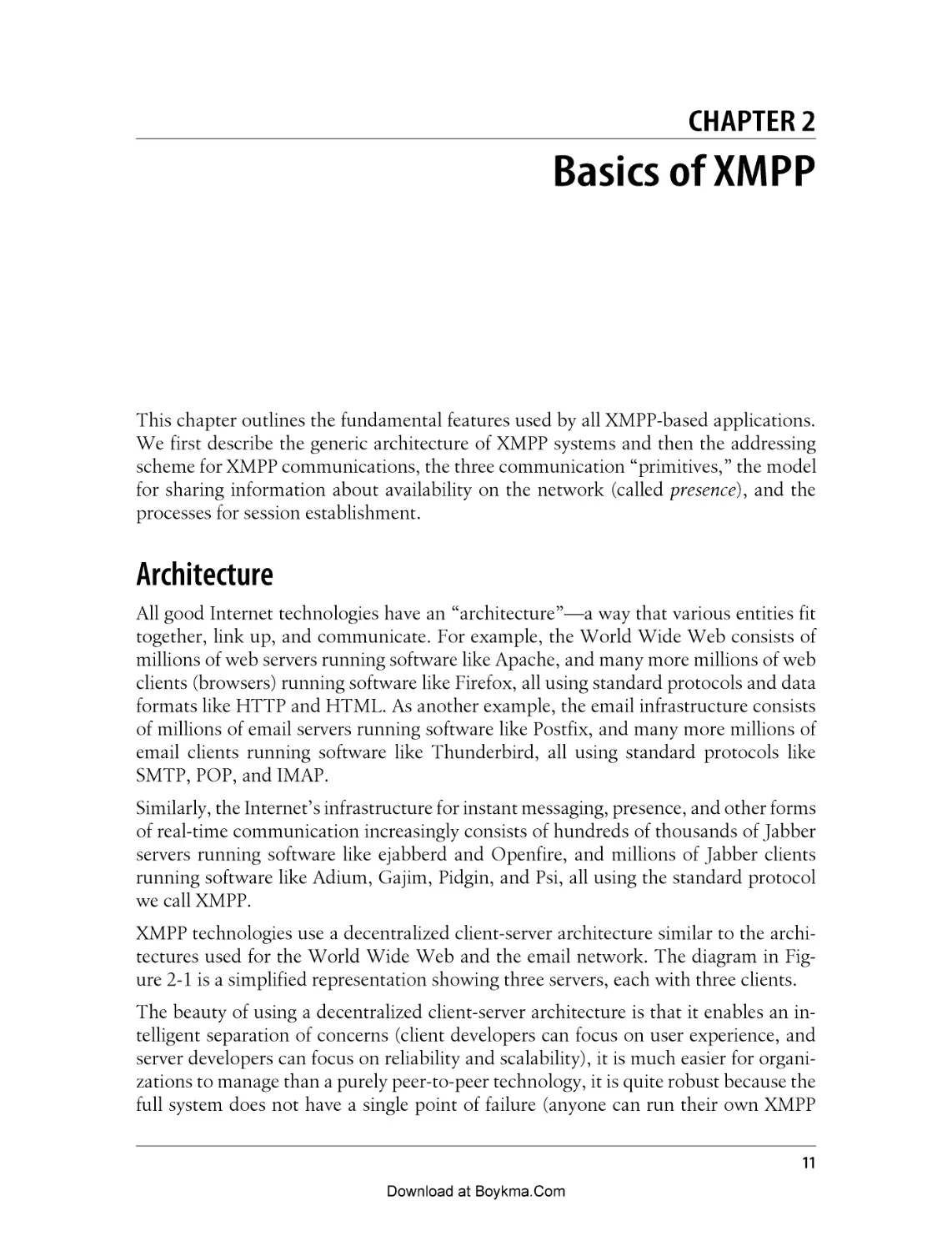 Chapter 2. Basics of XMPP
Architecture