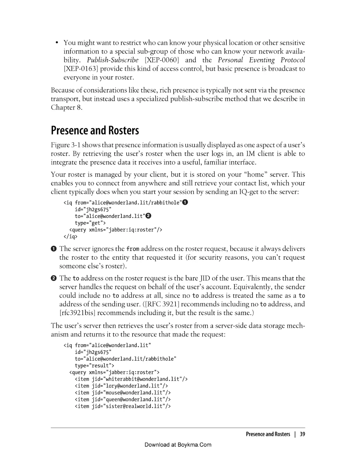 Presence and Rosters