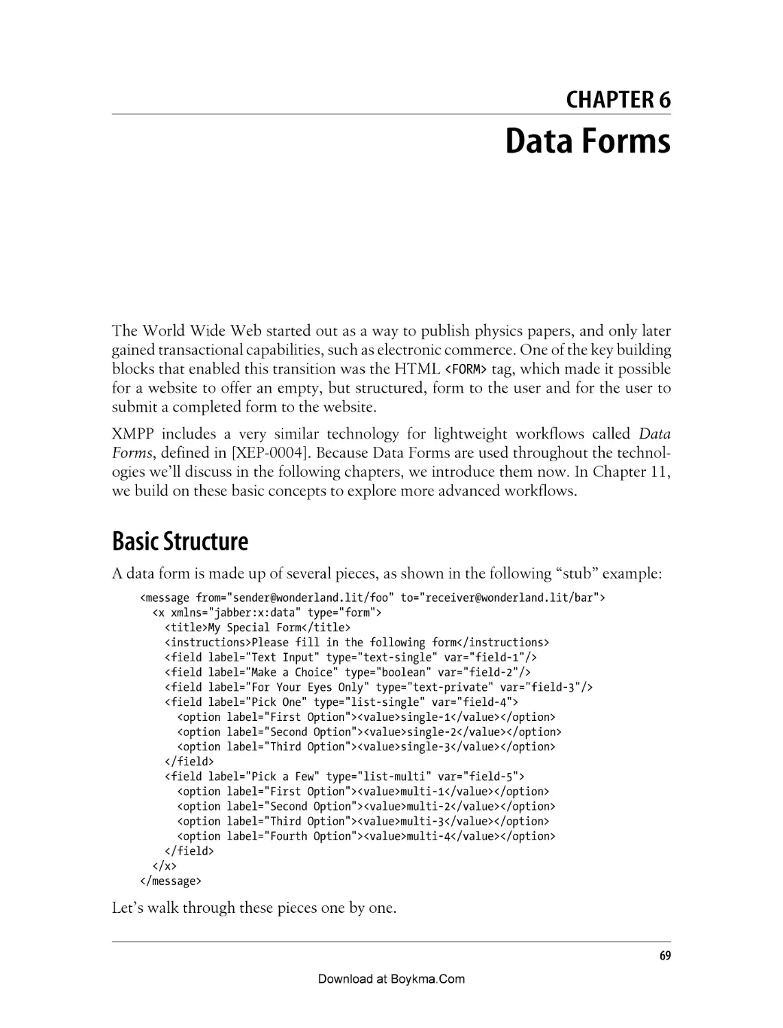 Chapter 6. Data Forms
Basic Structure