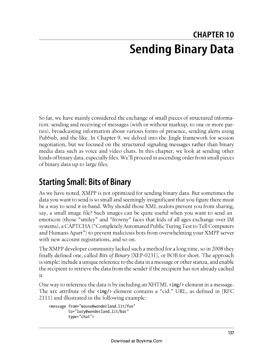 Chapter 10. Sending Binary Data
Starting Small