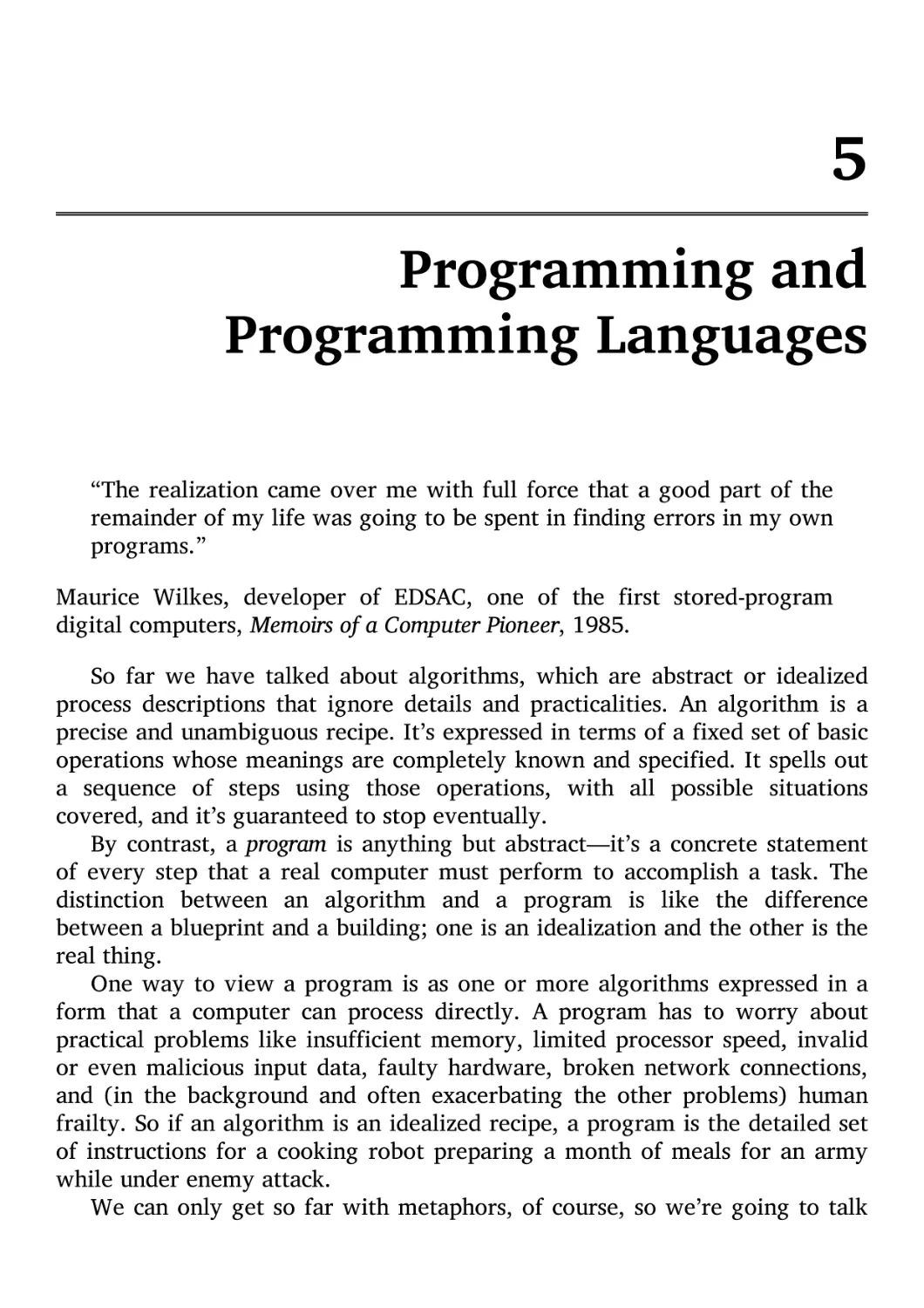 5. Programming and Programming Languages