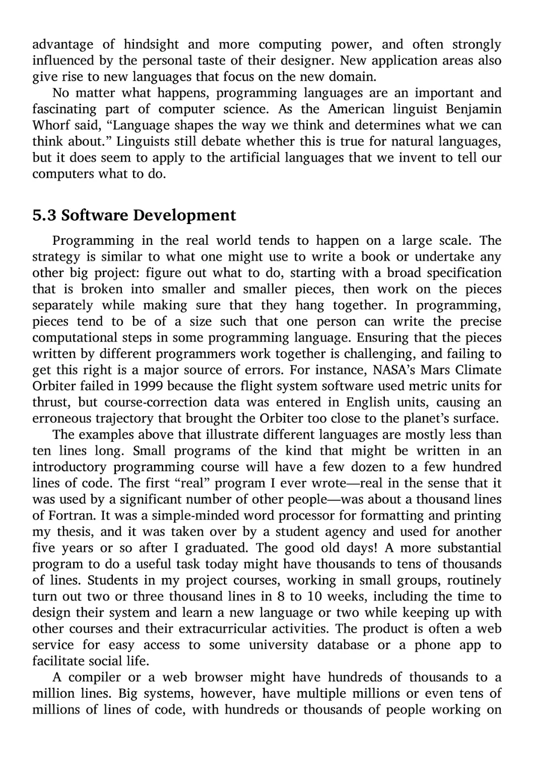 5.3 Software Development