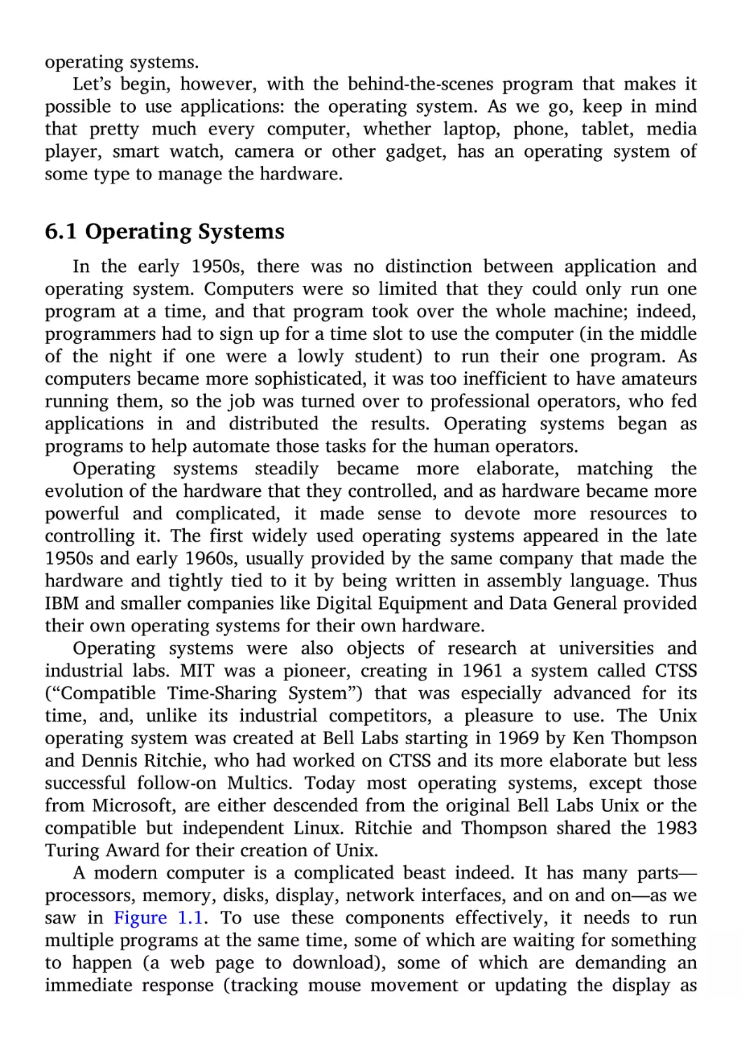 6.1 Operating Systems