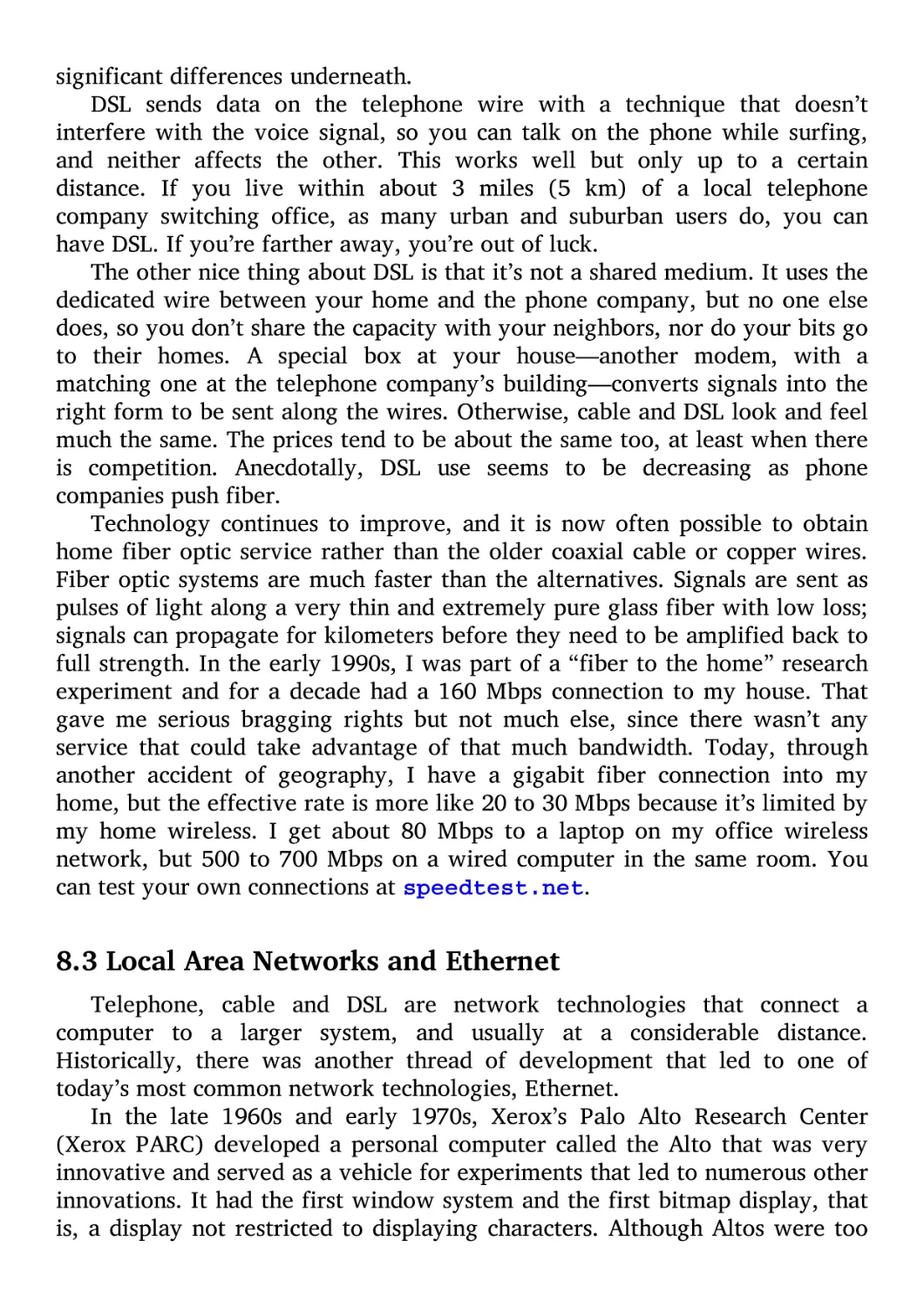 8.3 Local Area Networks and Ethernet