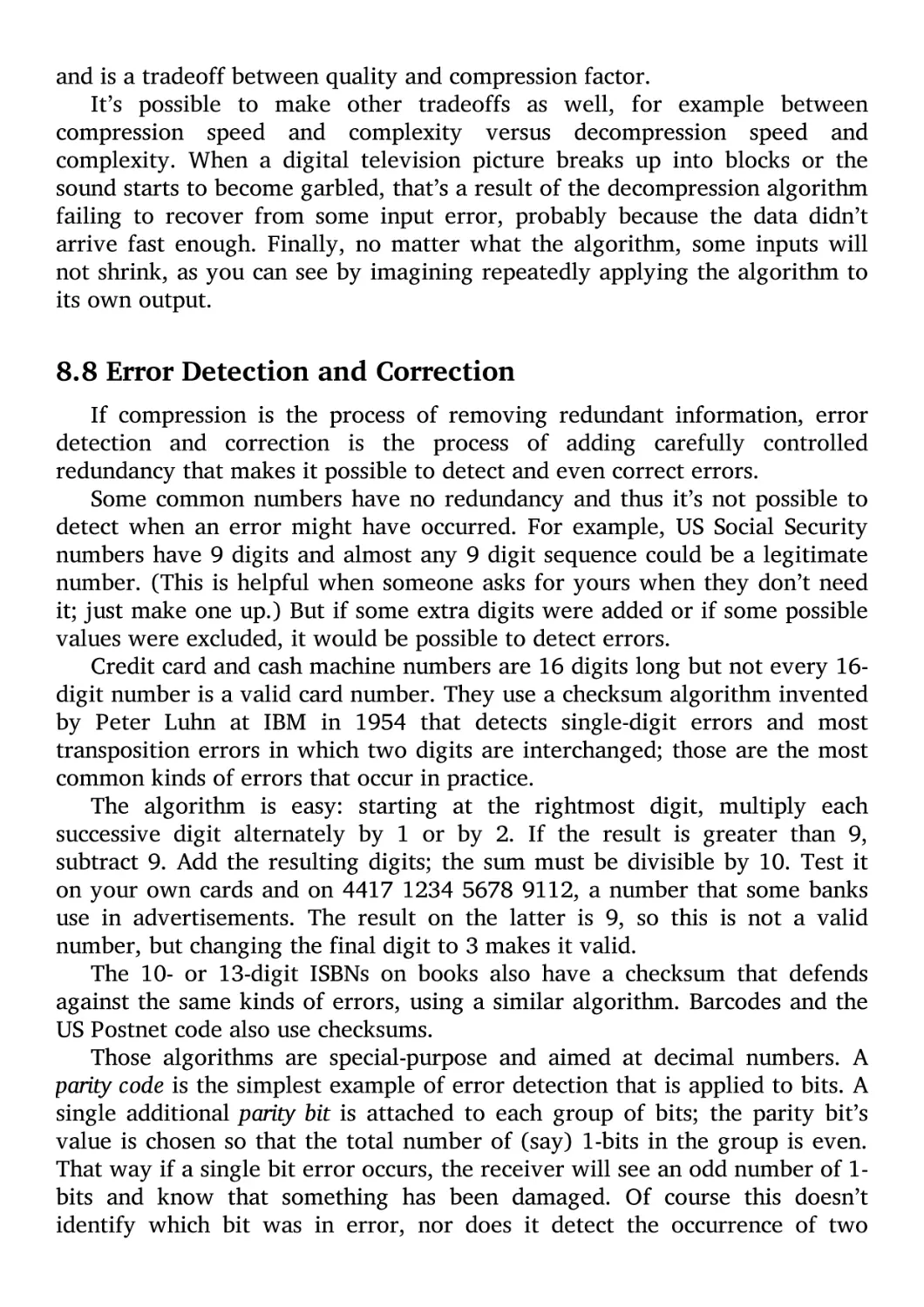 8.8 Error Detection and Correction