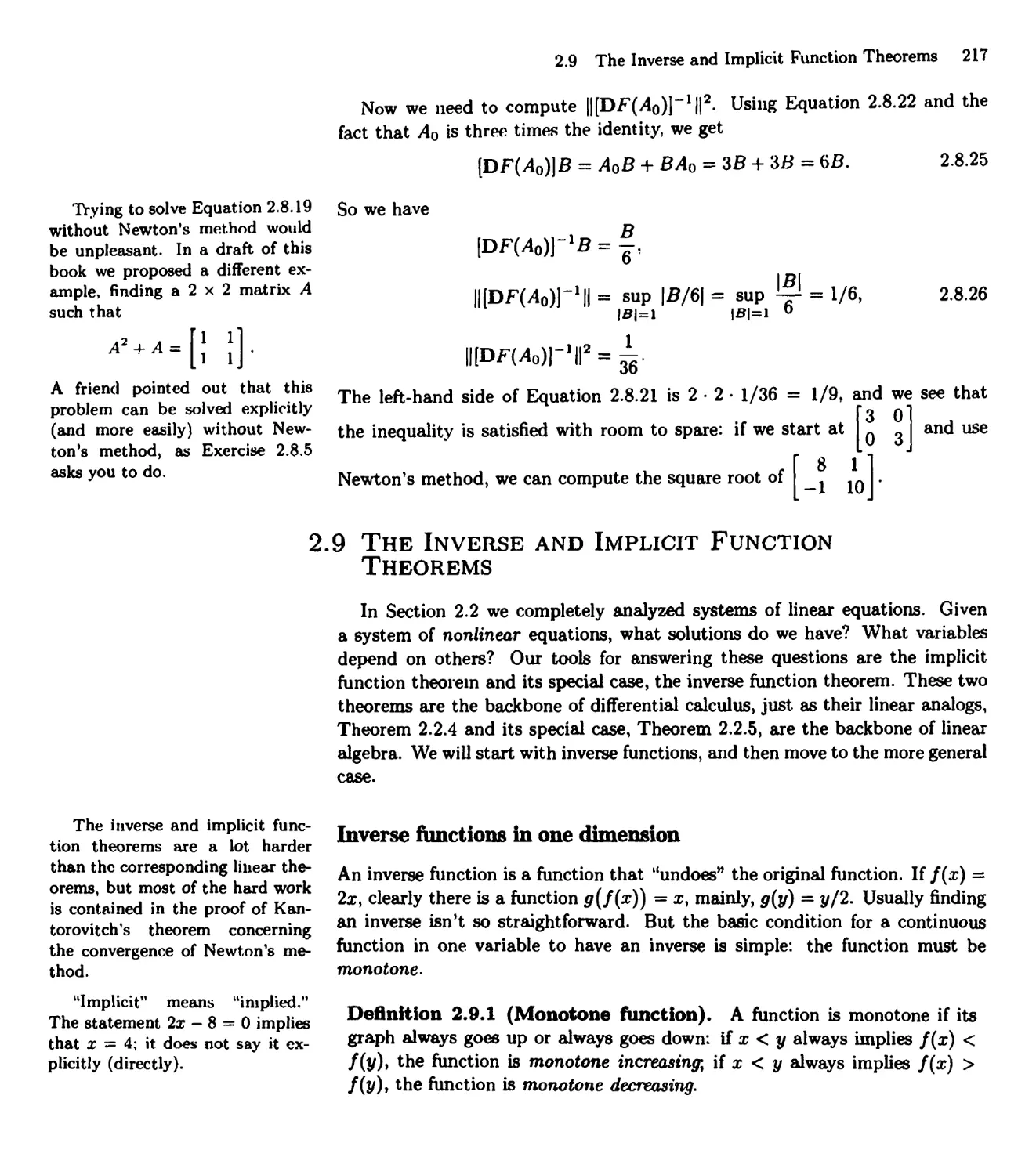 2.9 The Inverse and Implicit Function Theorems
