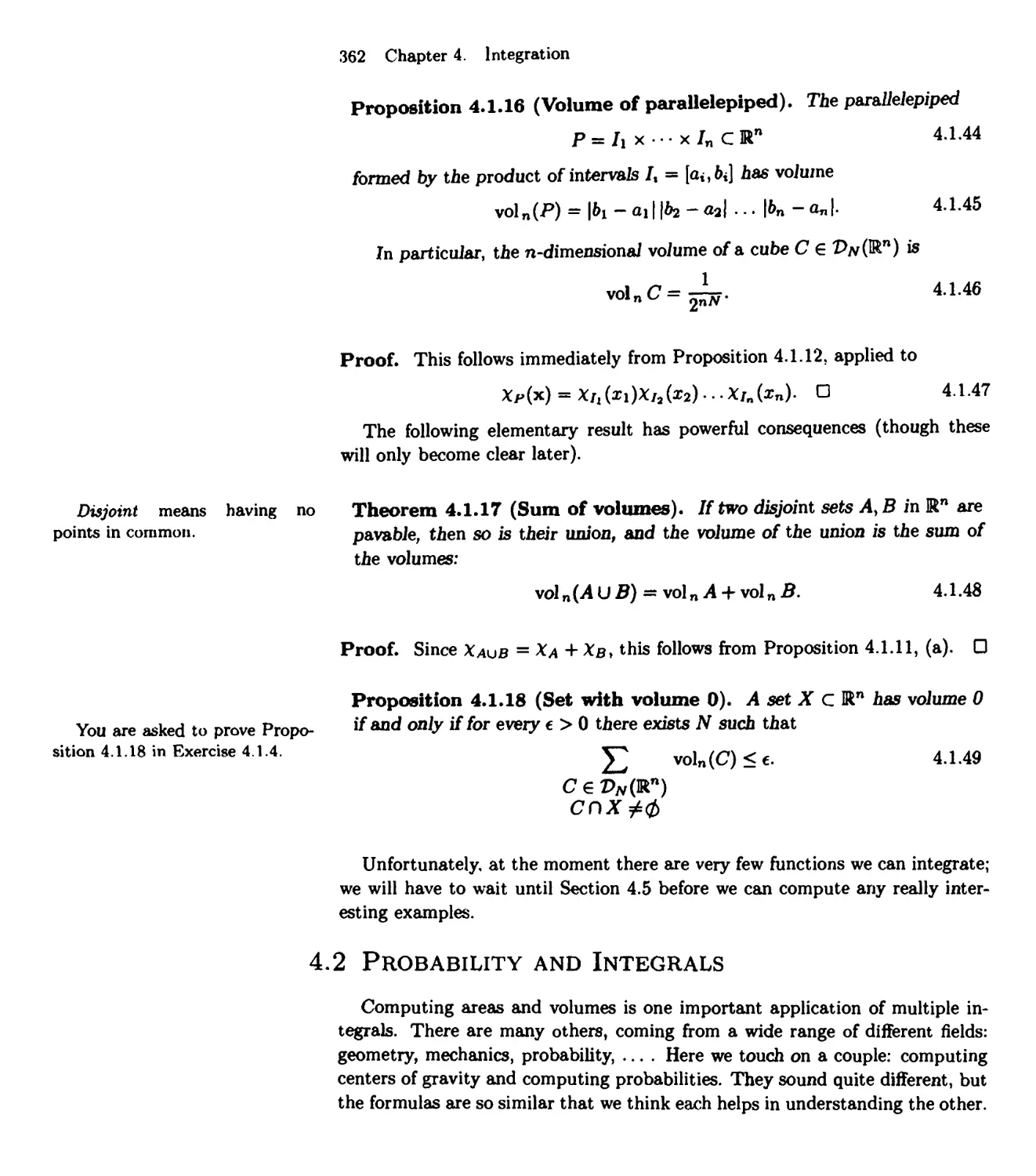 4.2 Probability and Integrals