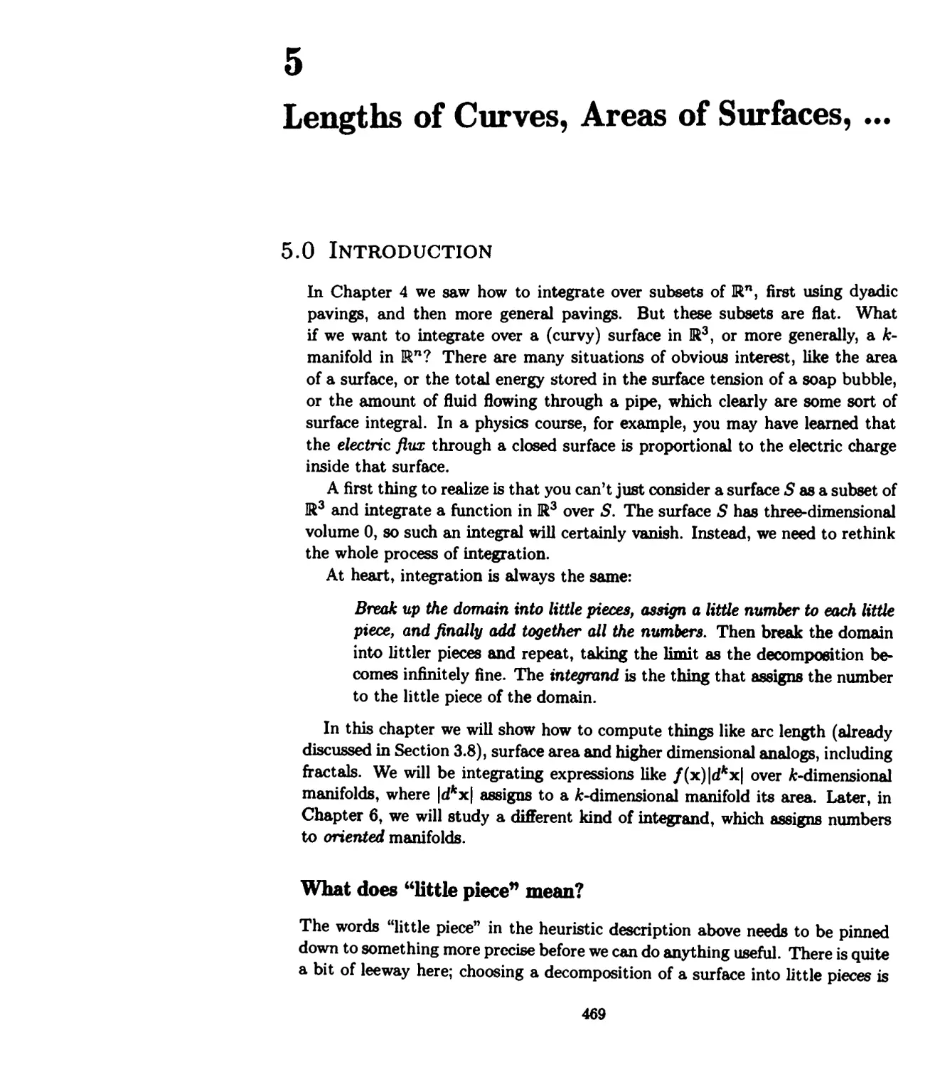 CHAPTER 5 Lengths of Curves, Areas of Surfaces