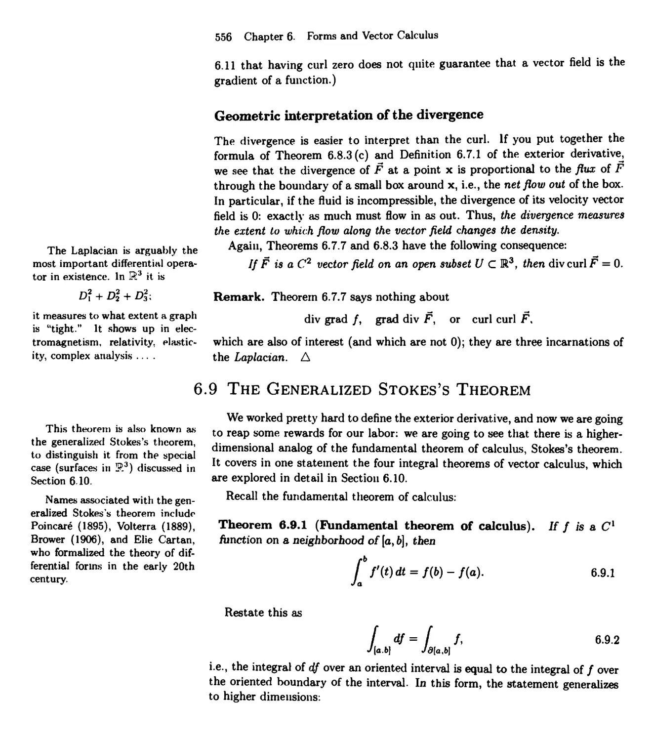 6.9 Generalized Stokes's Theorem