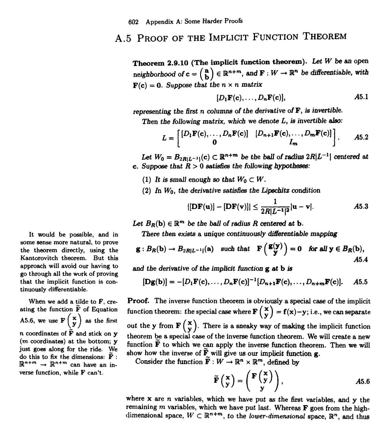 A.5 Proof of the Implicit Function Theorem