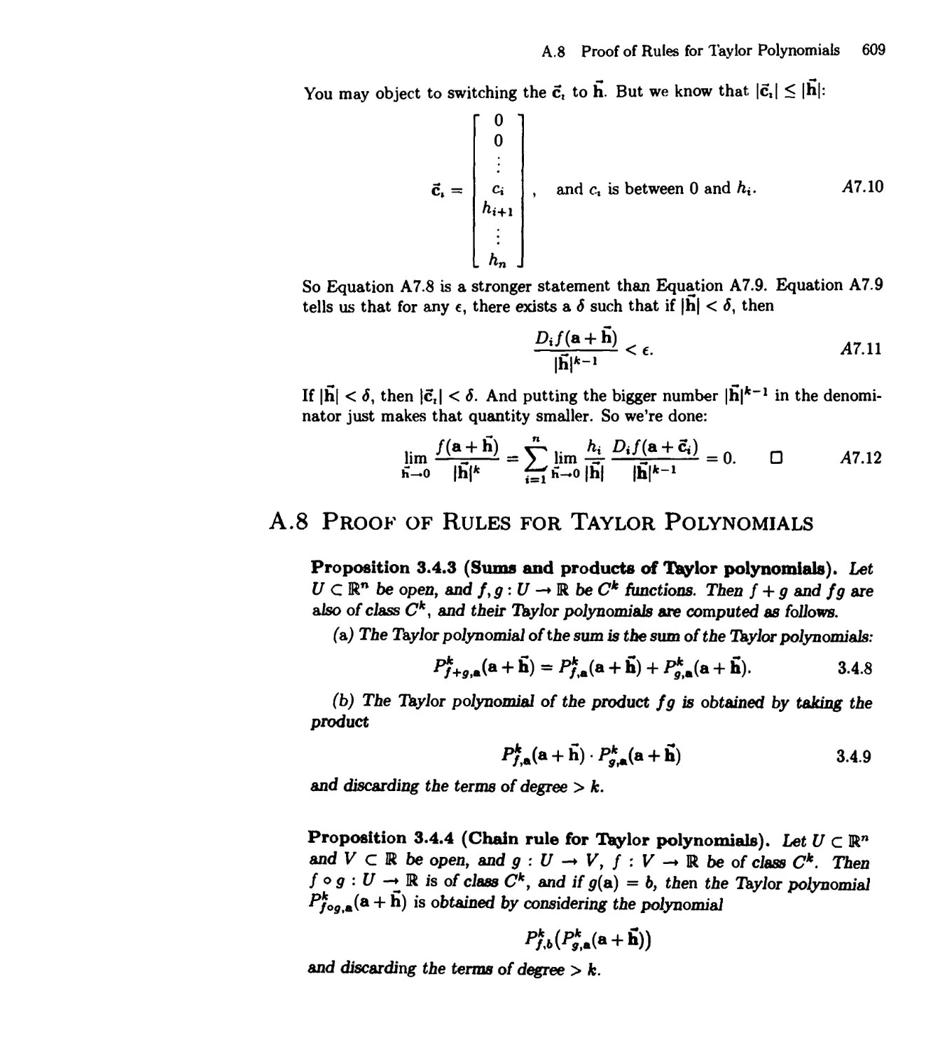 A.8 Proof of Rules for Taylor Polynomials