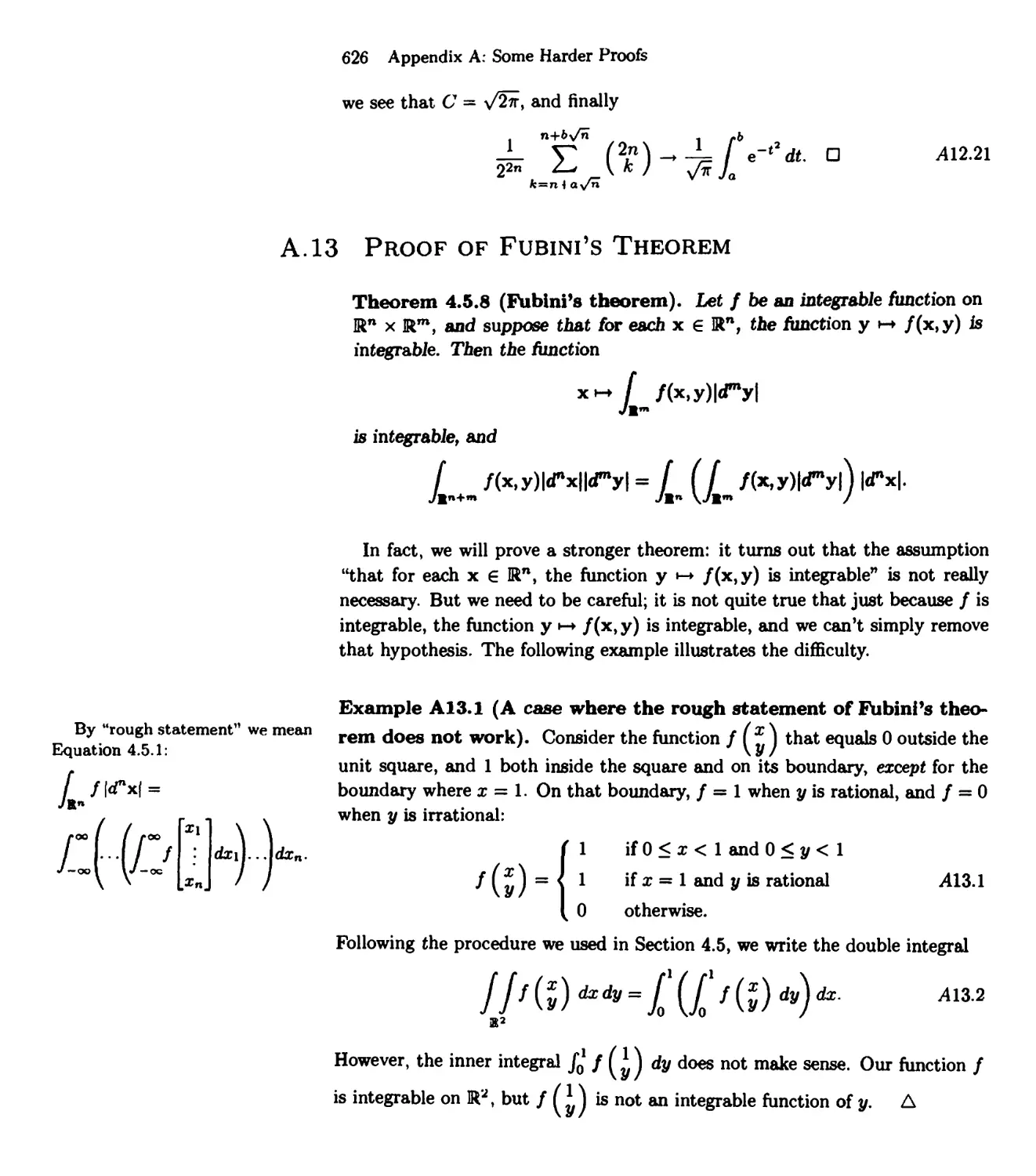 A. 13 Proof of Fubini's Theorem
