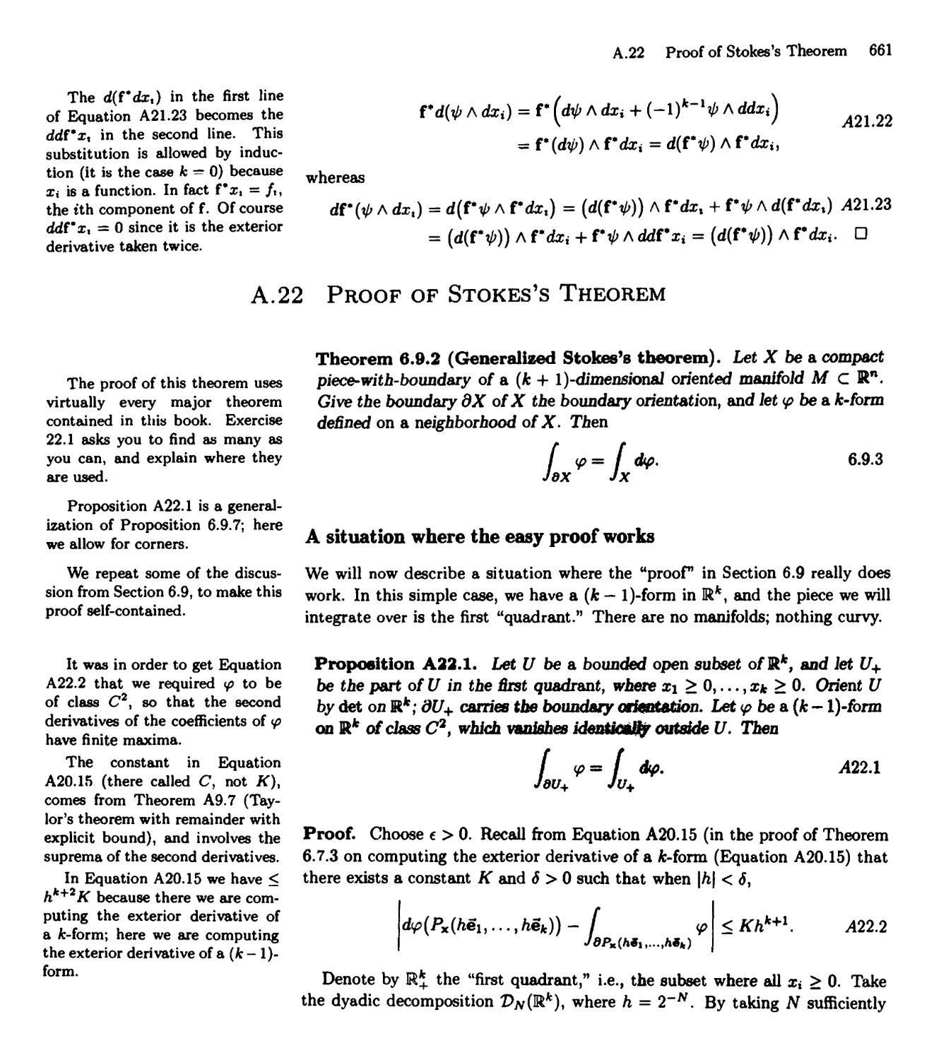 A.22 Proof of Stokes' Theorem