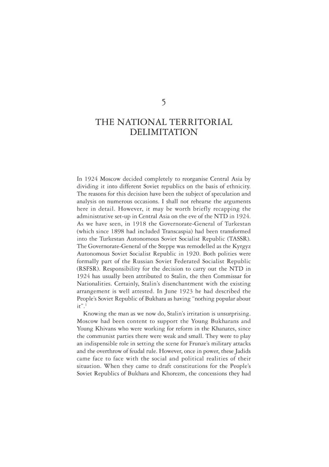 5. The National Territorial Delimitation