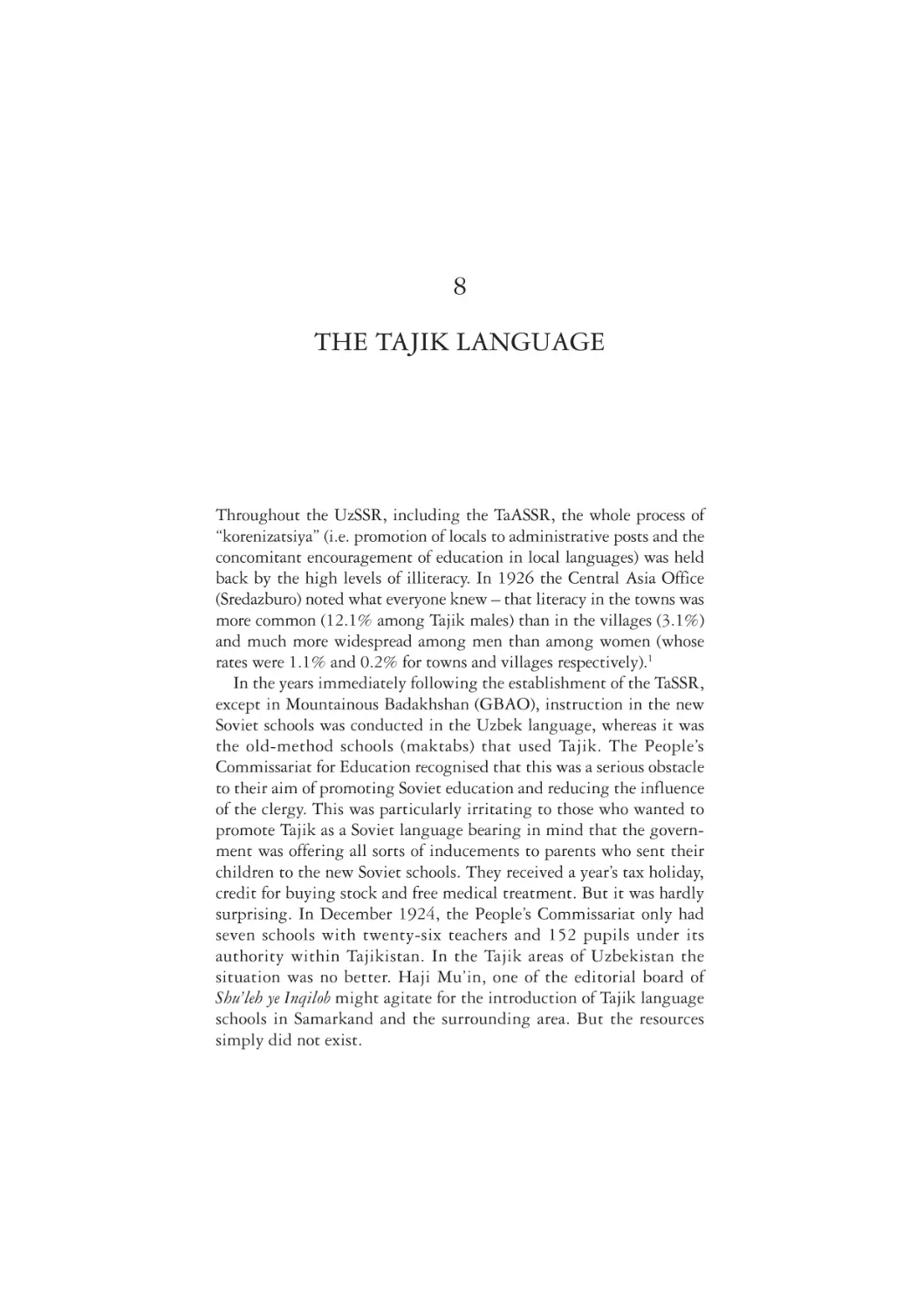 8. The Tajik Language