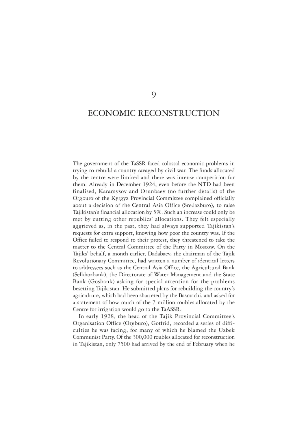 9. Economic Reconstruction