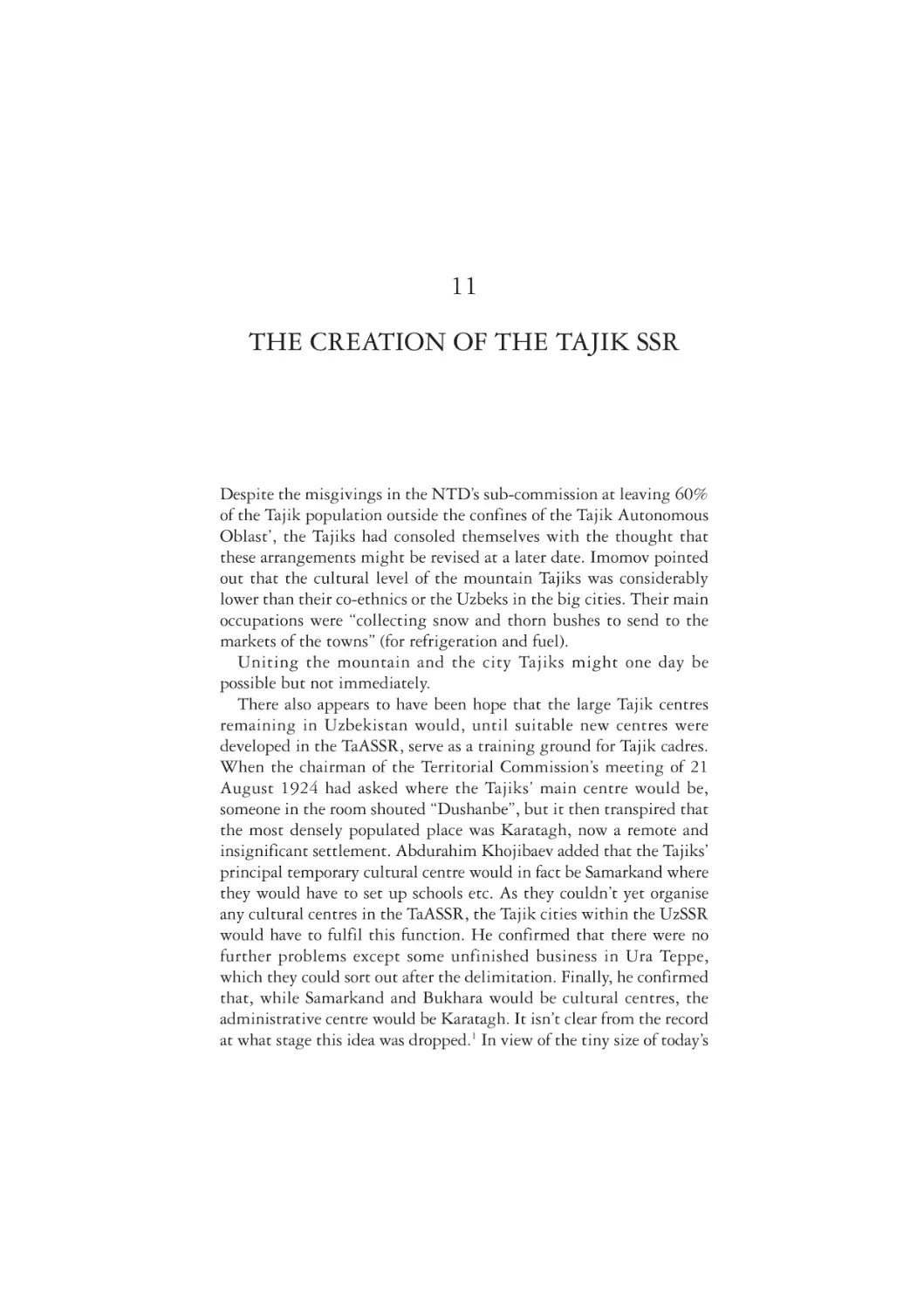 11. The Creation of the Tajik SSR