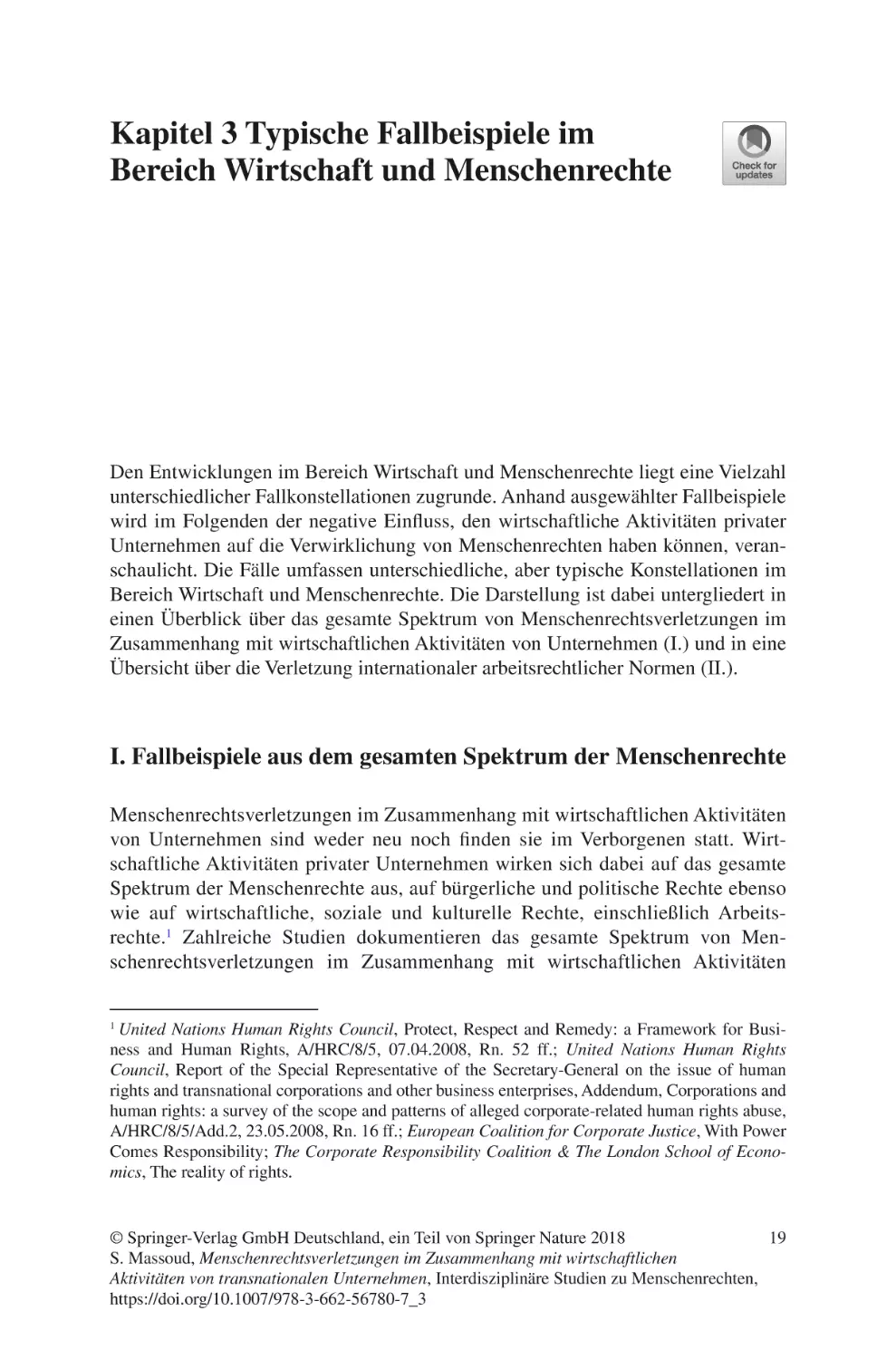 Kapitel 3 Typische Fallbeispiele im Bereich Wirtschaft und Menschenrechte
I. Fallbeispiele aus dem gesamten Spektrum der Menschenrechte