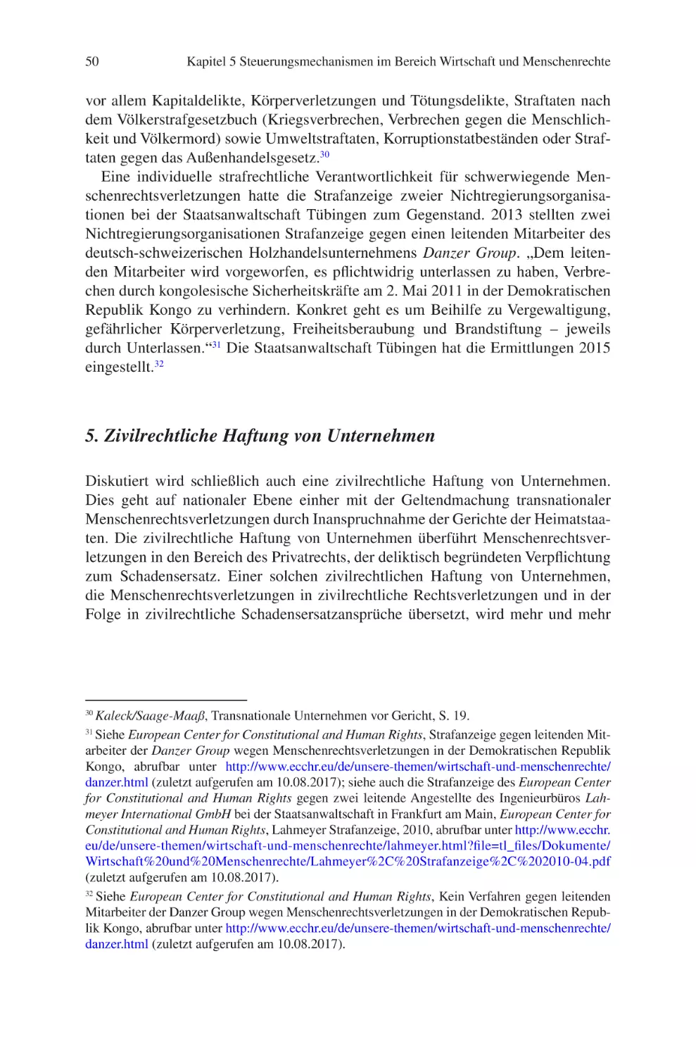 5. Zivilrechtliche Haftung von Unternehmen