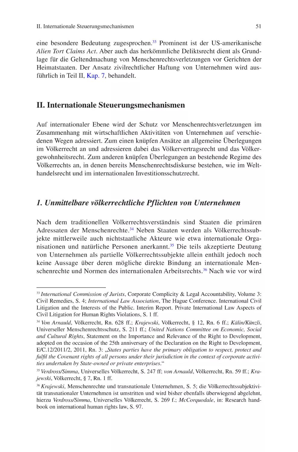 II. Internationale Steuerungsmechanismen
1. Unmittelbare völkerrechtliche Pflichten von Unternehmen