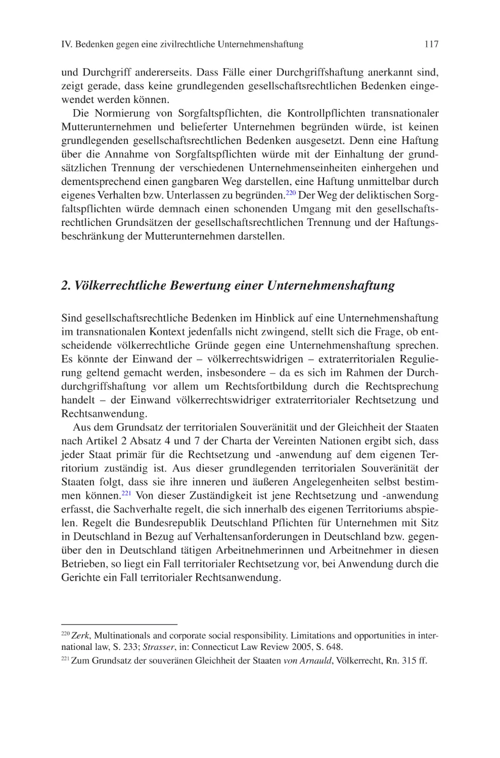 2. Völkerrechtliche Bewertung einer Unternehmenshaftung