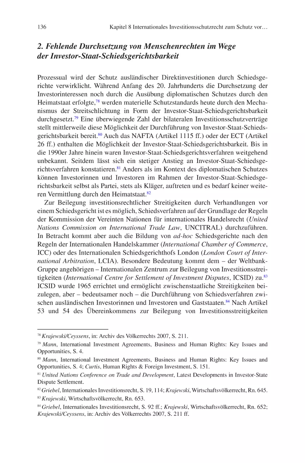 2. Fehlende Durchsetzung von Menschenrechten im Wege der Investor-Staat-Schiedsgerichtsbarkeit