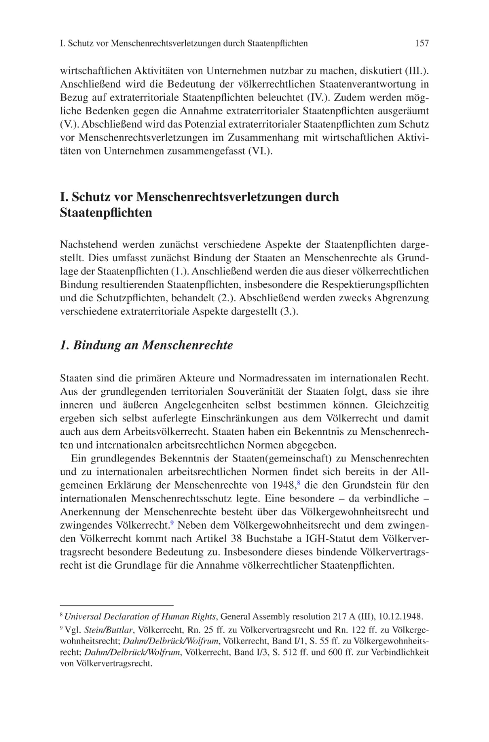 I. Schutz vor Menschenrechtsverletzungen durch Staatenpflichten
1. Bindung an Menschenrechte