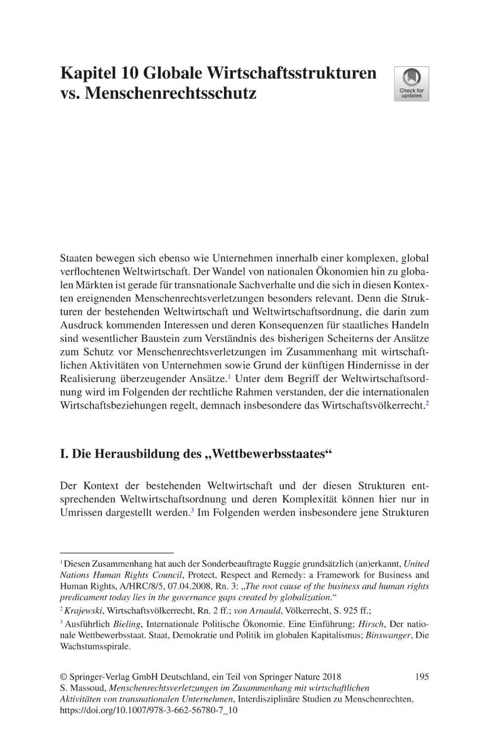 Kapitel 10 Globale Wirtschaftsstrukturen vs. Menschenrechtsschutz
I. Die Herausbildung des „Wettbewerbsstaates“