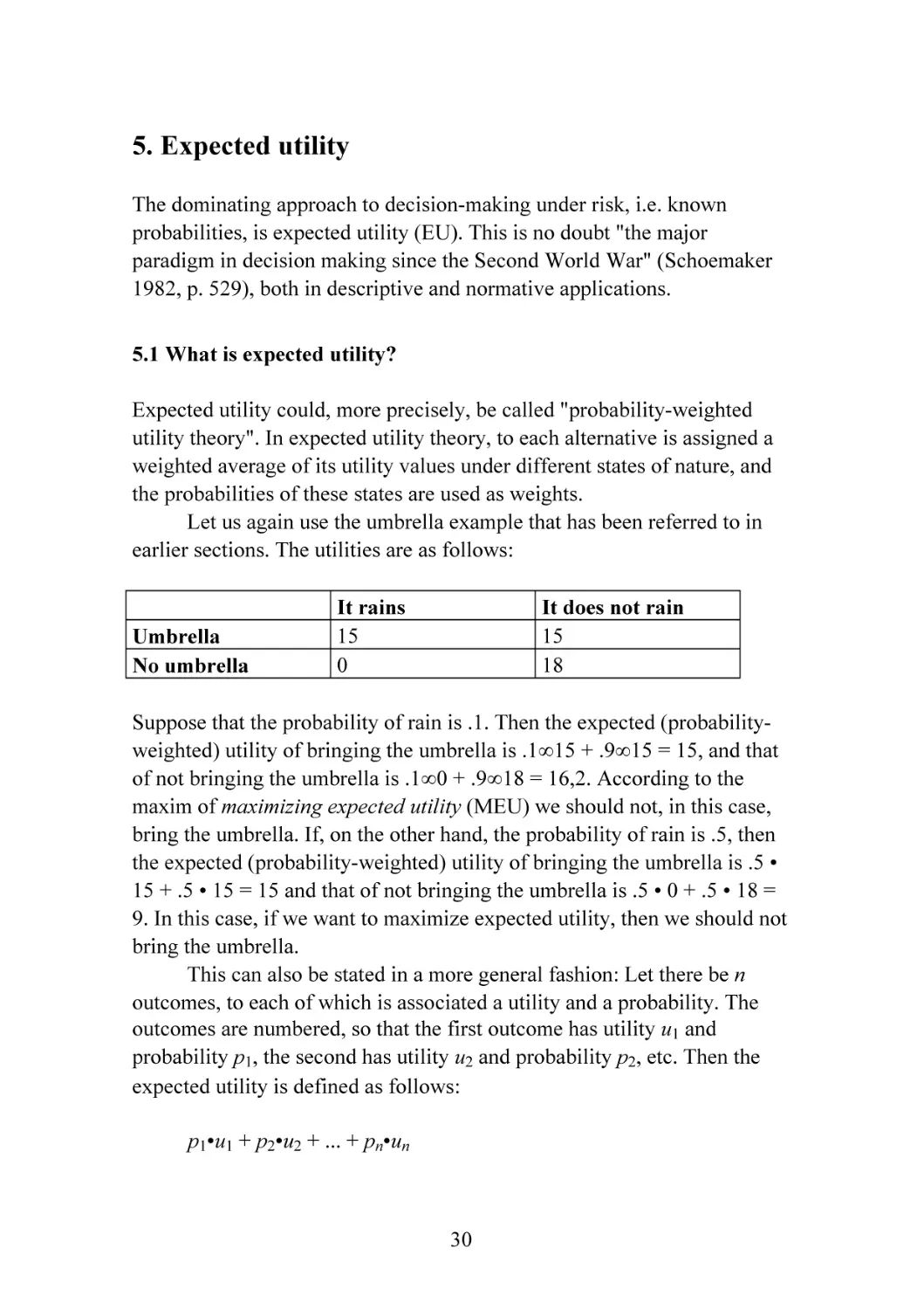 5. Expected utility
5.1 What is expected utility?