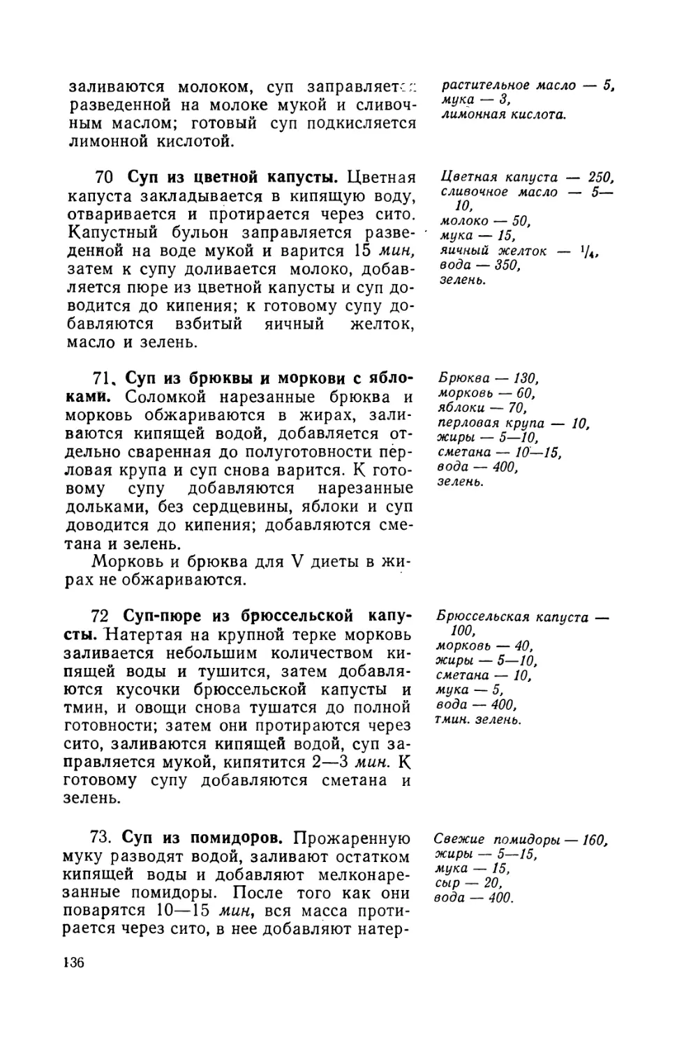 70. Суп из цветной капусты
71. Суп из брюквы и морковл с яблоками
72. Суп-пюре из брюссельской капусты