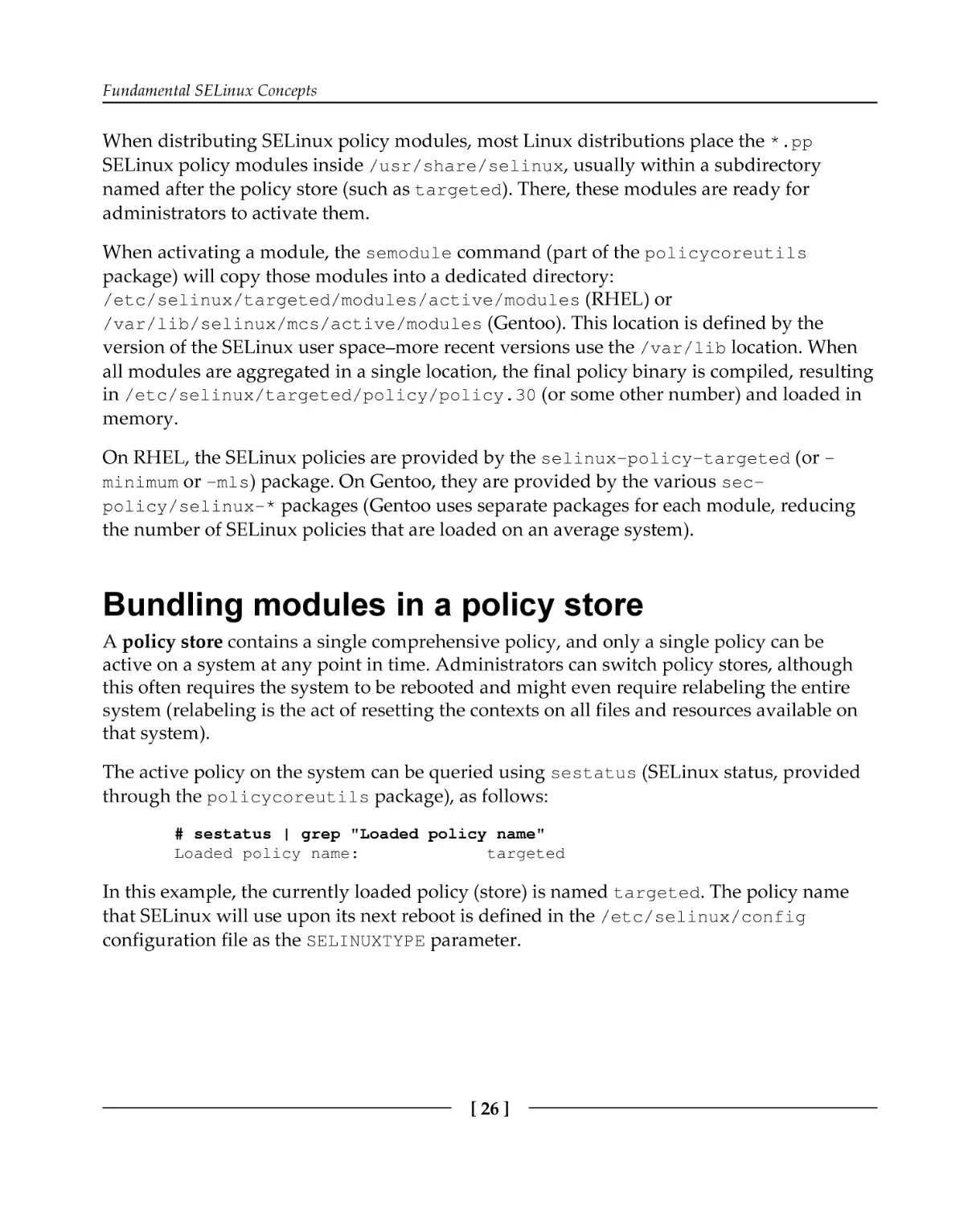 Bundling modules in a policy store