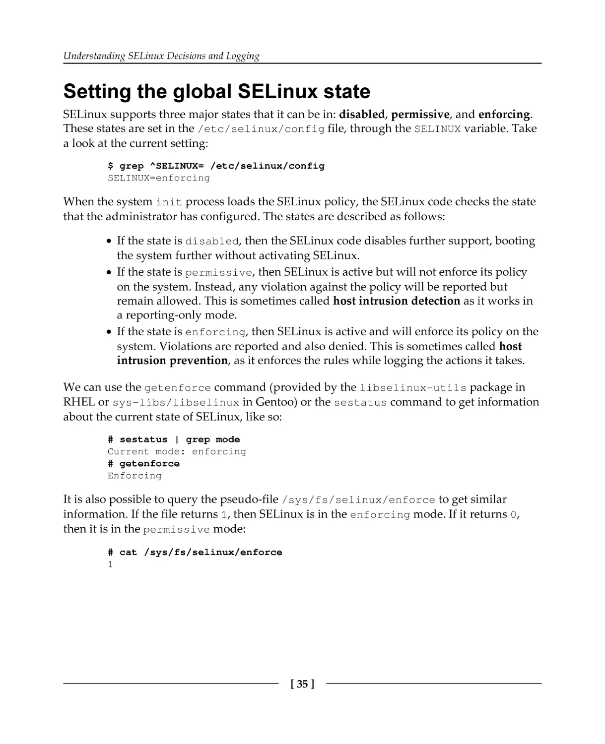 Setting the global SELinux state