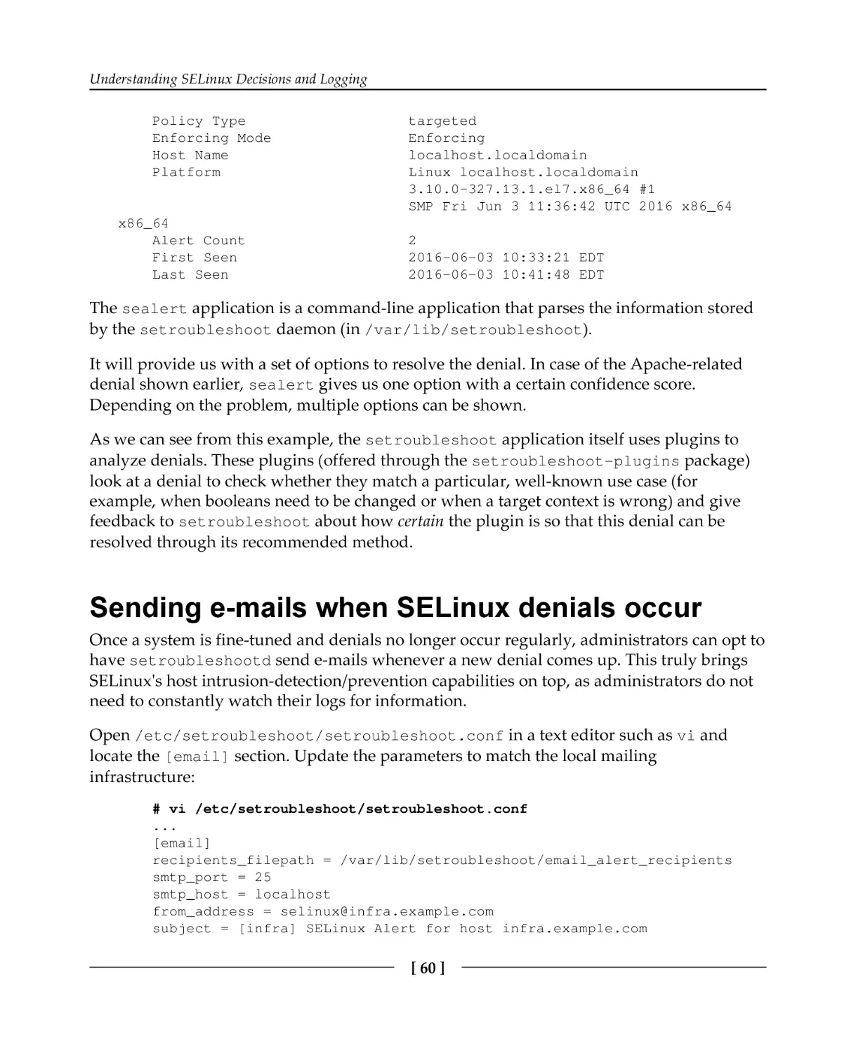 Sending e-mails when SELinux denials occur