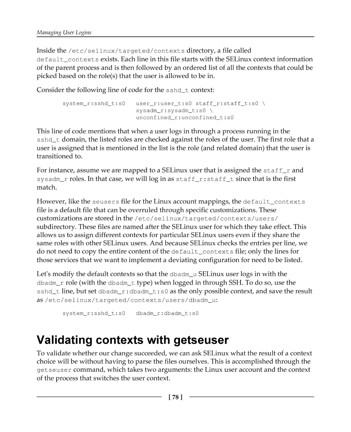 Validating contexts with getseuser