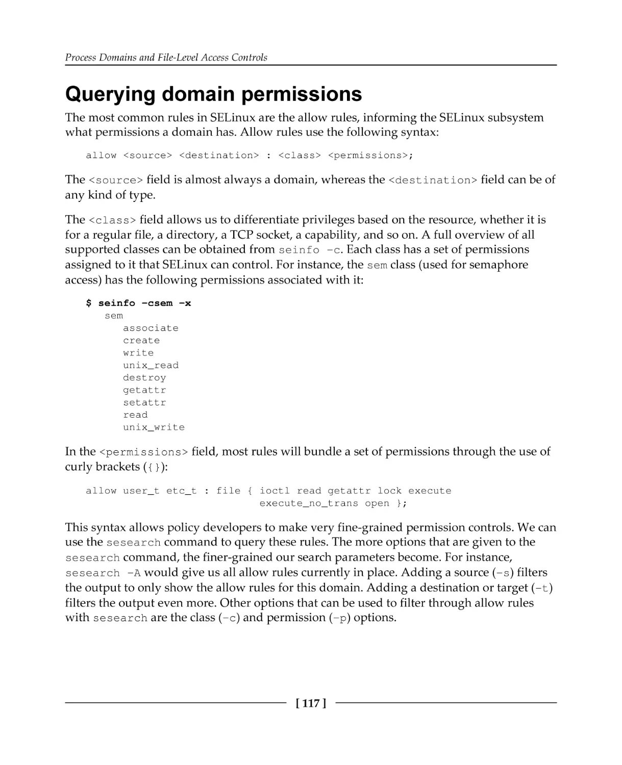 Querying domain permissions