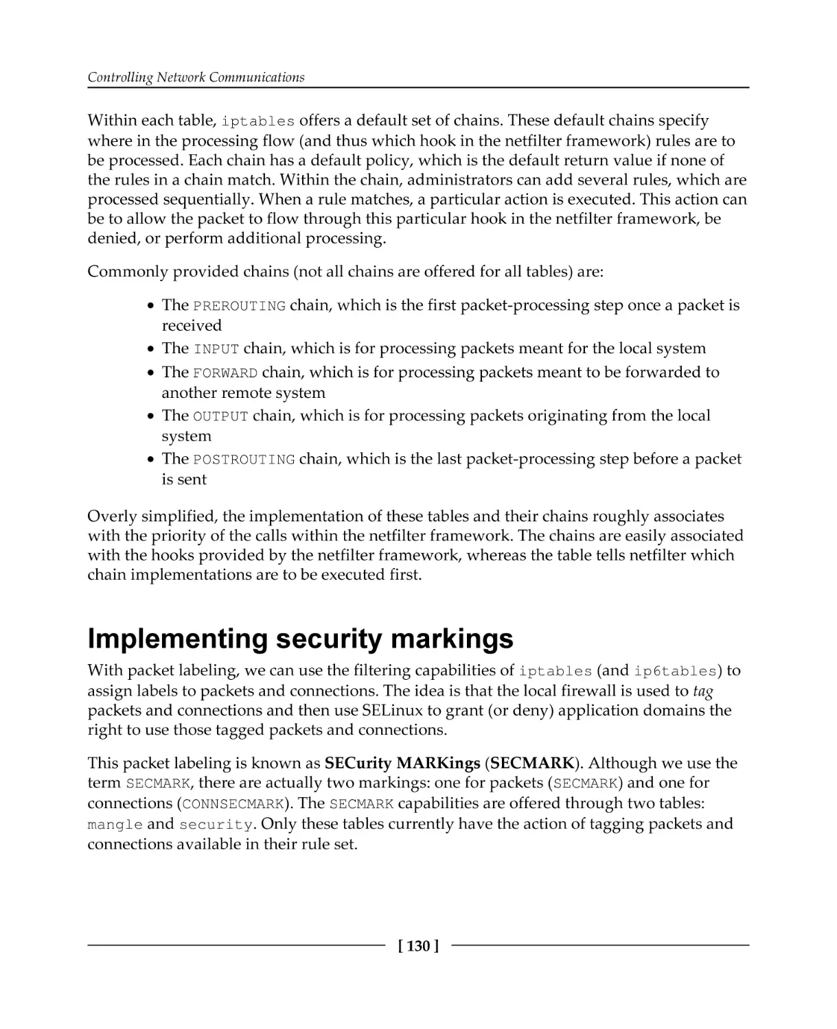 Implementing security markings
