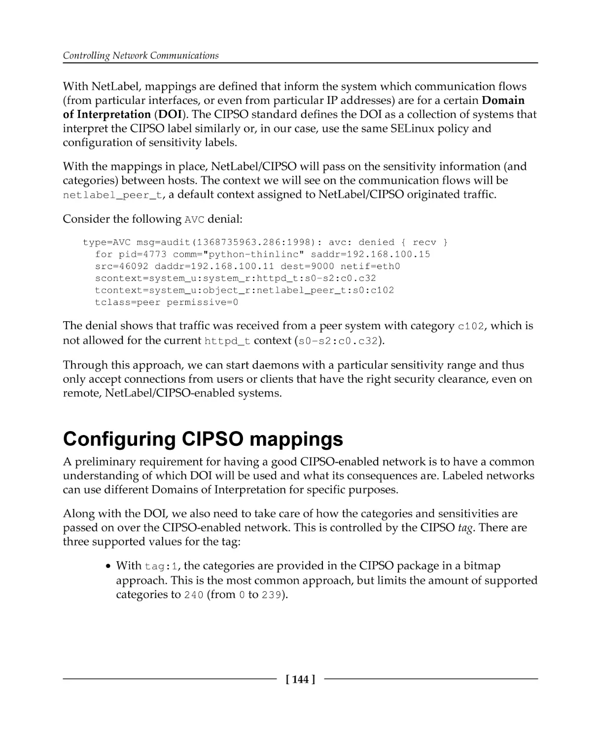 Configuring CIPSO mappings