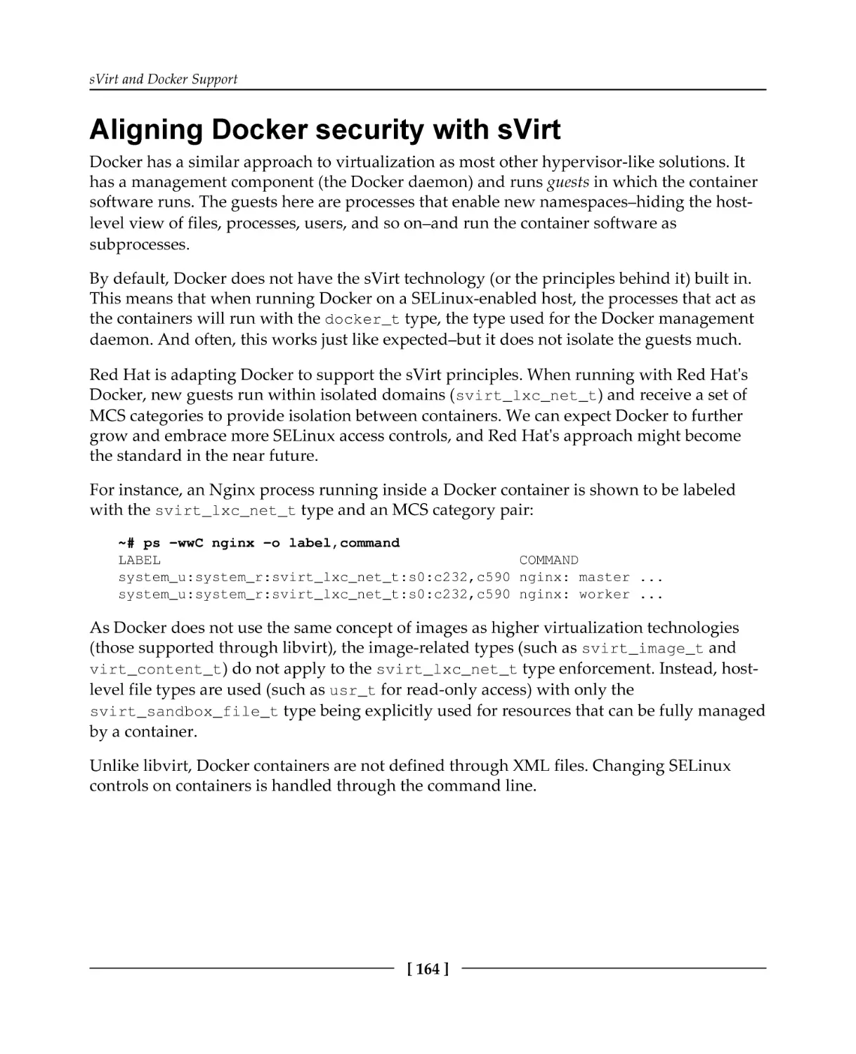 Aligning Docker security with sVirt