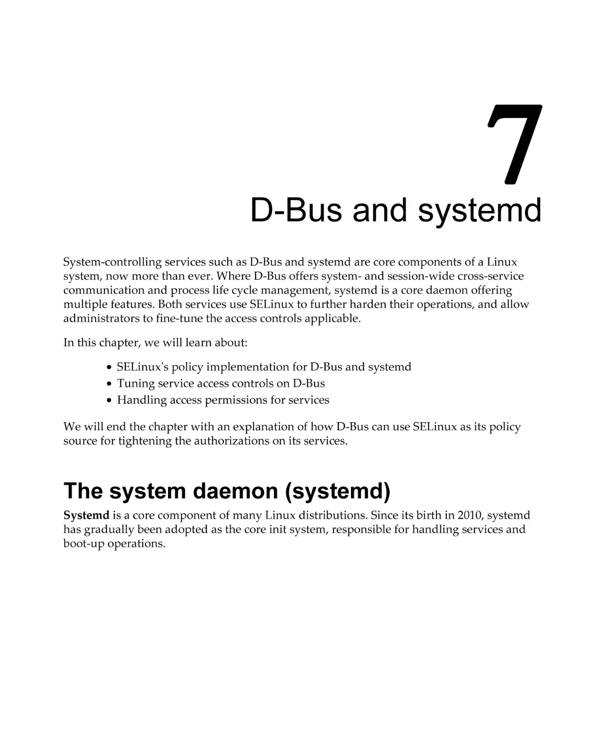 Chapter 7
The system daemon (systemd)